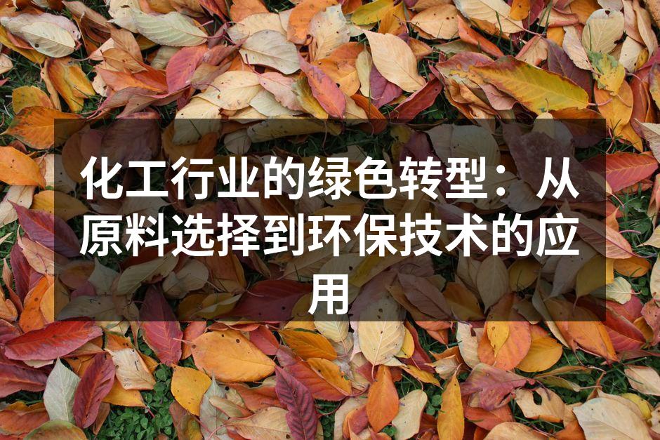 化工行业的绿色转型：从原料选择到环保技术的应用